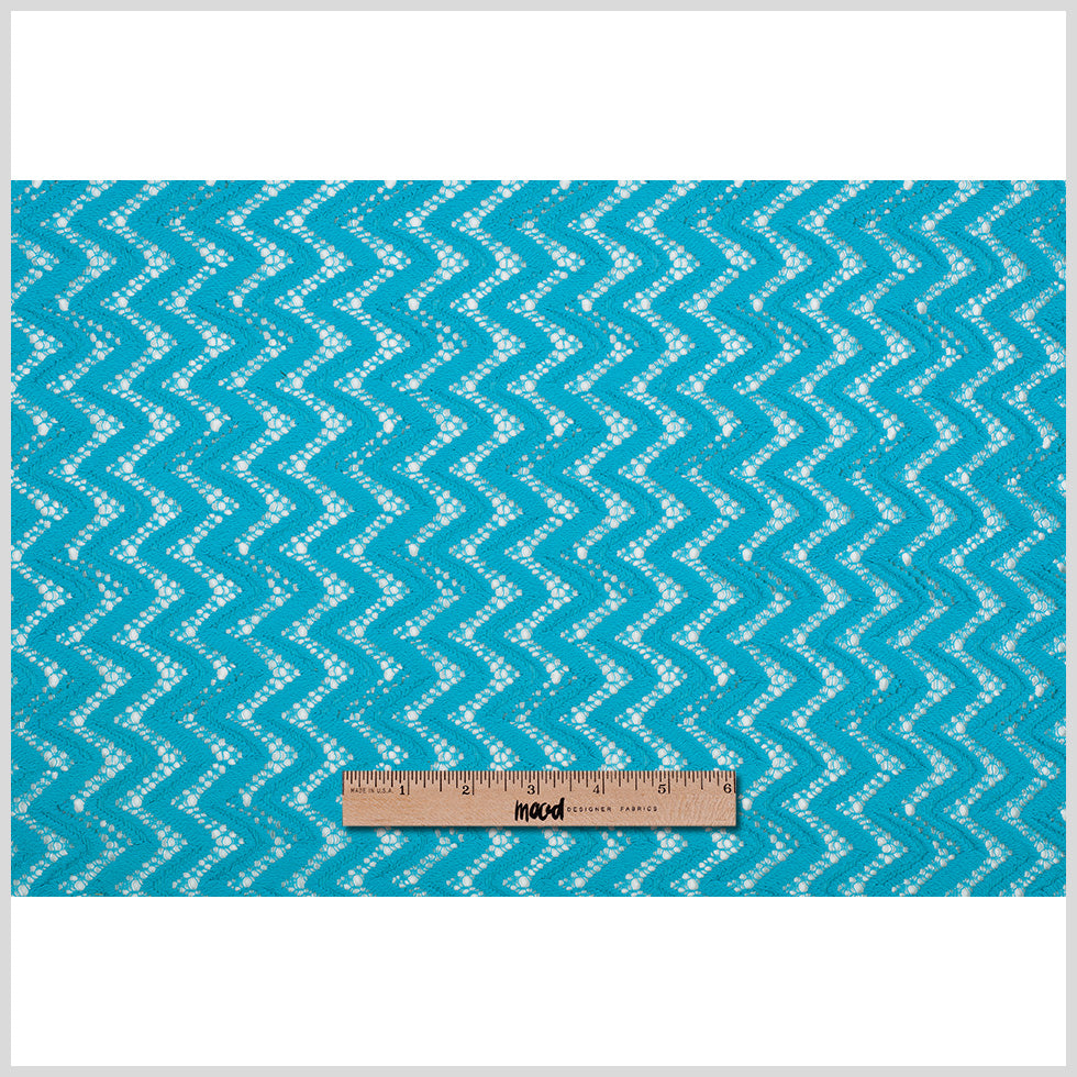Nanette Lepore Blue Atoll Zig Zag Cotton-Poly Lace - Folded