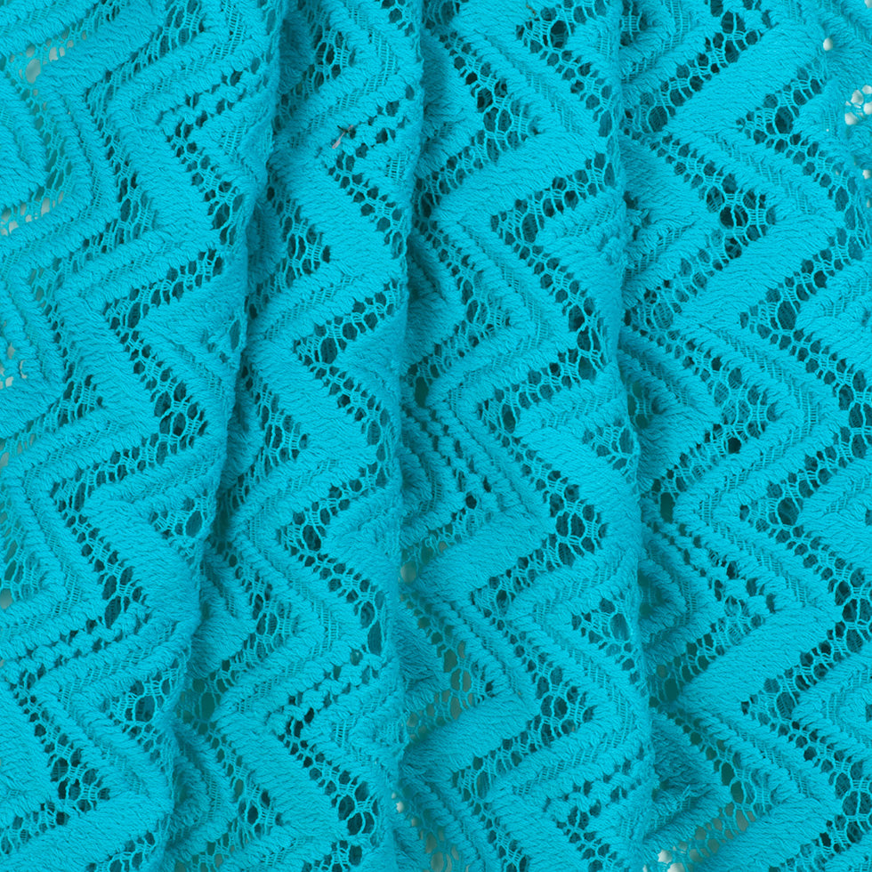 Nanette Lepore Blue Atoll Zig Zag Cotton-Poly Lace - Detail