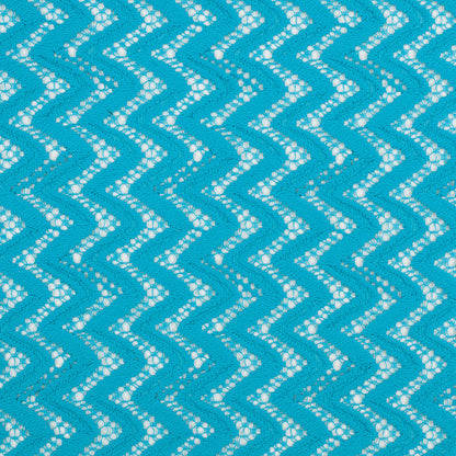 Nanette Lepore Blue Atoll Zig Zag Cotton-Poly Lace