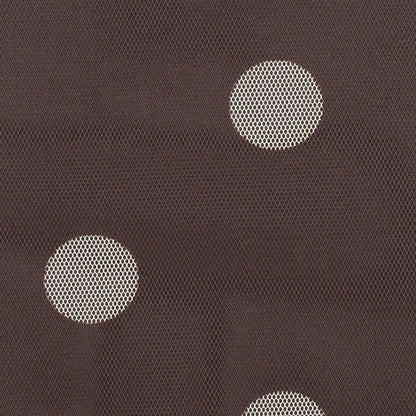 Brown/Ivory Polka Dot Polyester Mesh - Detail