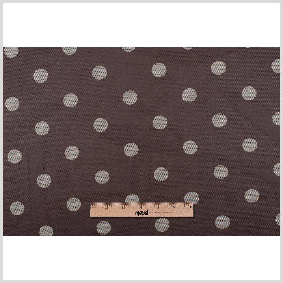 Brown/Ivory Polka Dot Polyester Mesh - Full