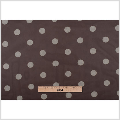 Brown/Ivory Polka Dot Polyester Mesh - Full