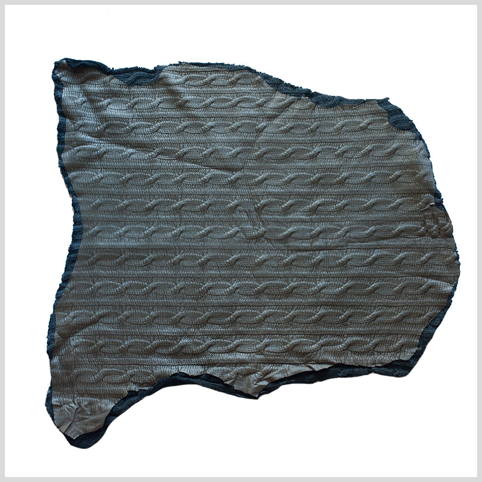 Medium Brown/Black Textural Bonded Lamb Leather and Wool Full