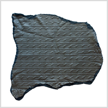 Medium Brown/Black Textural Bonded Lamb Leather and Wool Full