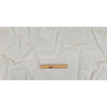 White Diamond Lattice Embroidered Cotton Voile - Drape
