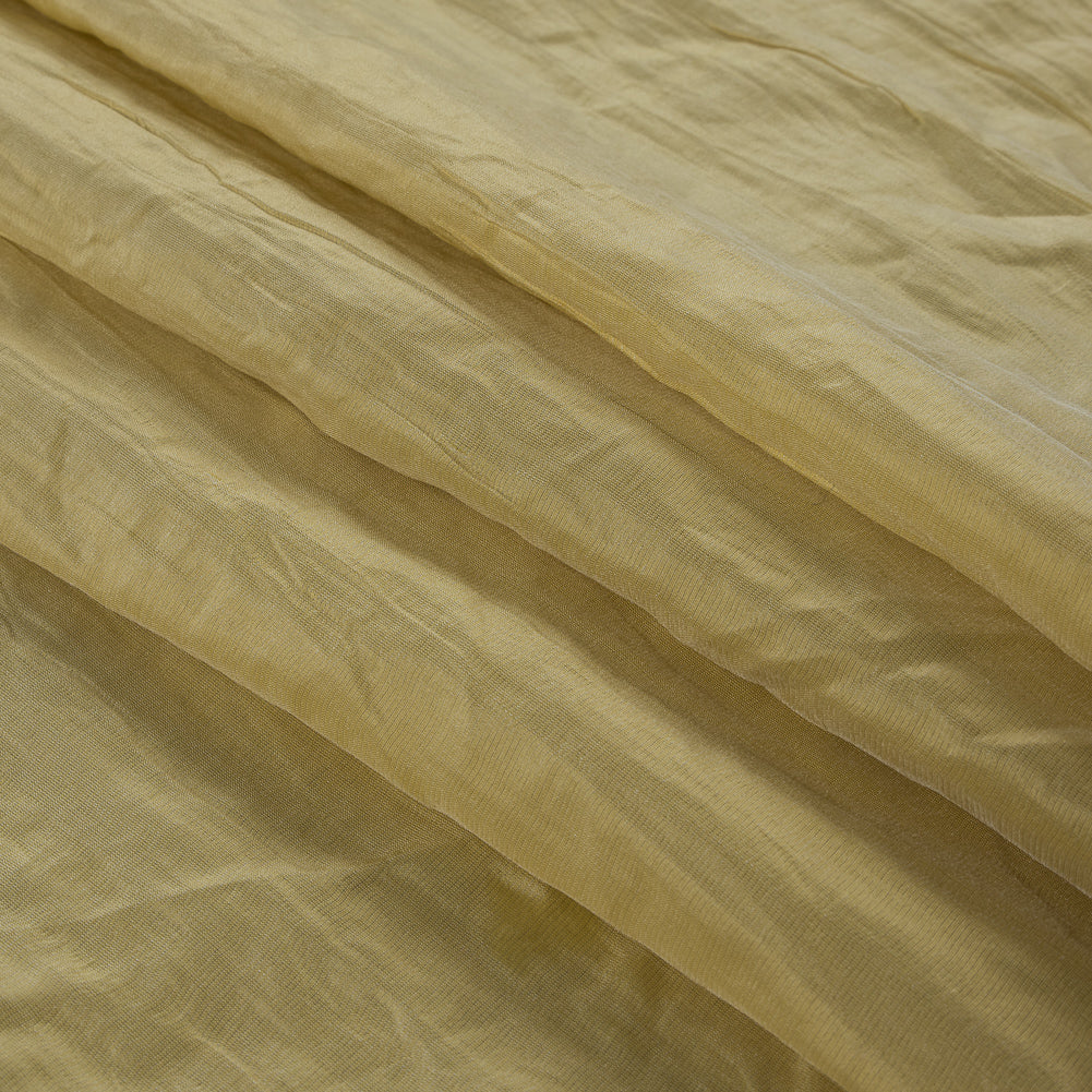 Custard Yellow Wrinkled Luminous Woven - Folded