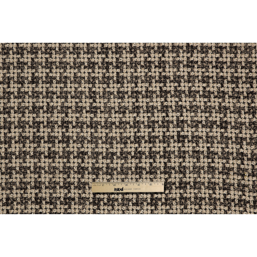 Natural/Black Checked Blended Wool Woven Full