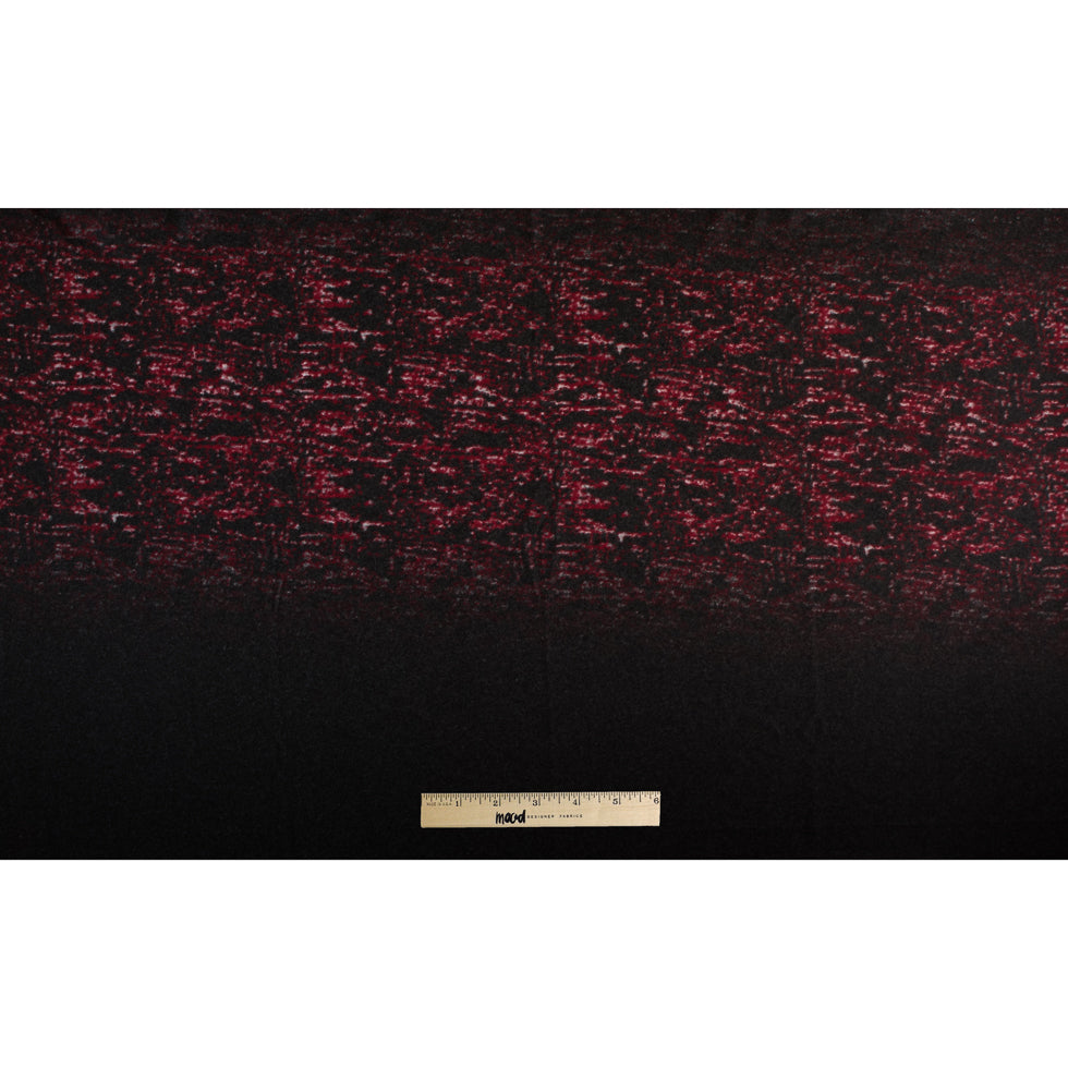 Red/Gray Abstract Wool Knit Panels - Folded