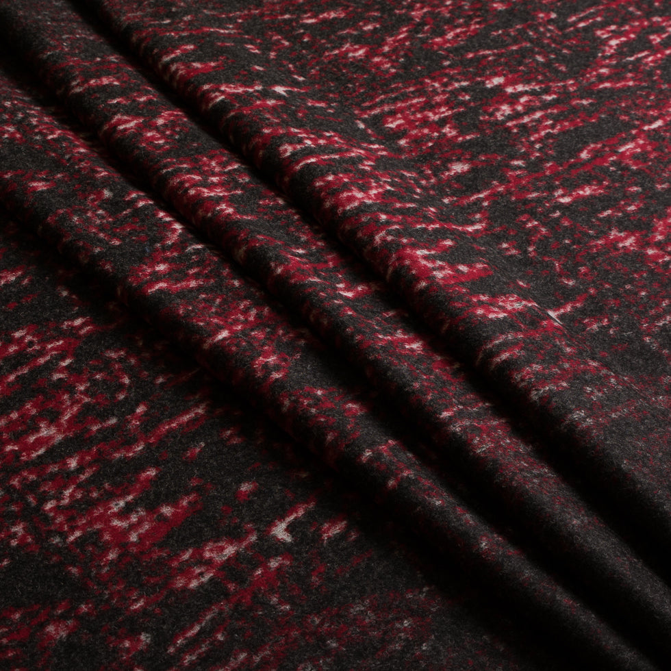 Red/Gray Abstract Wool Knit Panels - Detail
