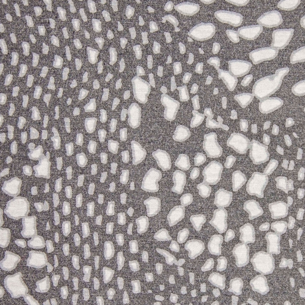 Gray/White Spotted Stretch Rayon Jersey Knit Detail
