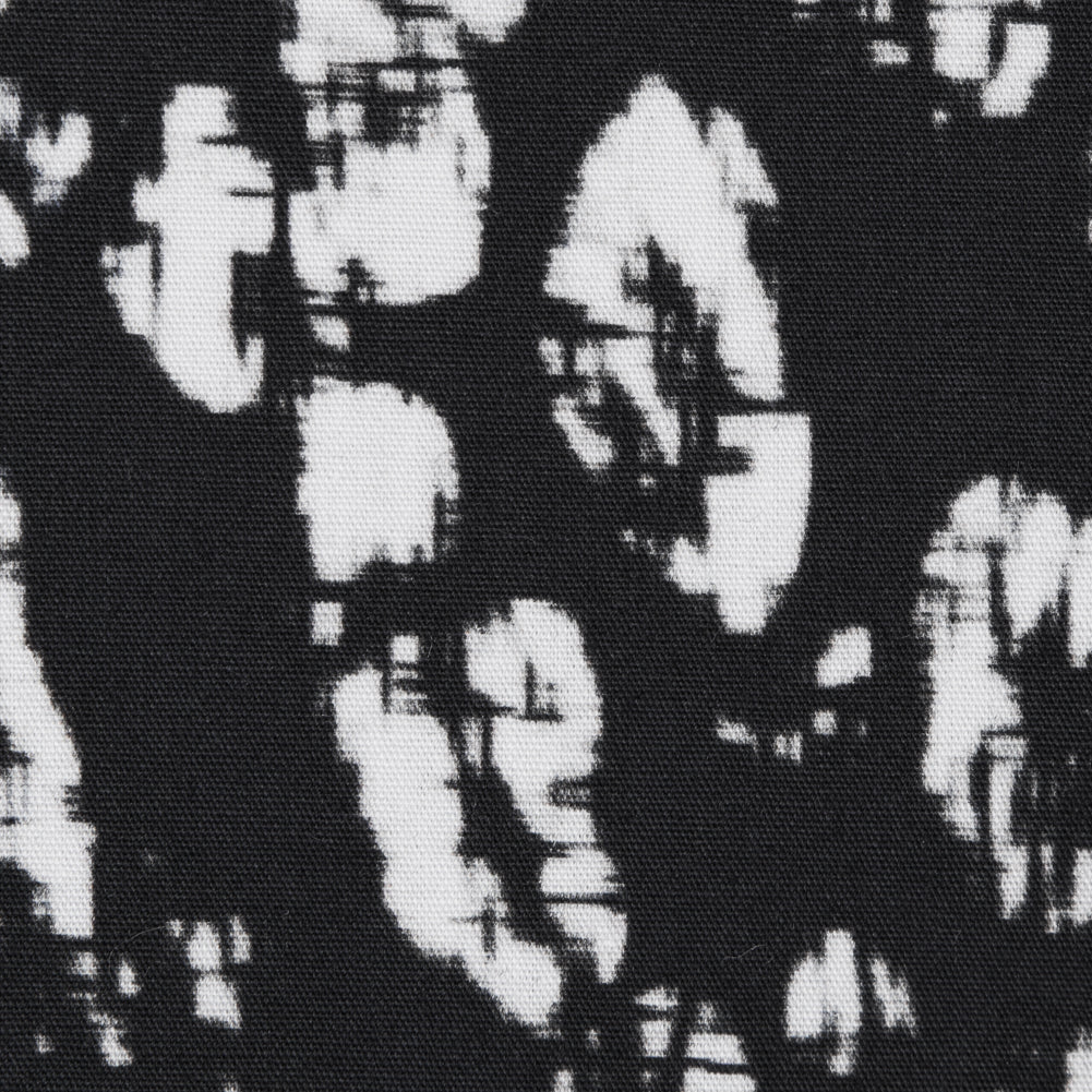 Midnight Blue and White Abstract Cotton Woven Detail