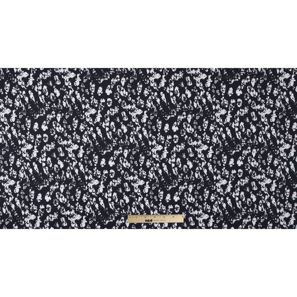 Midnight Blue and White Abstract Cotton Woven Full