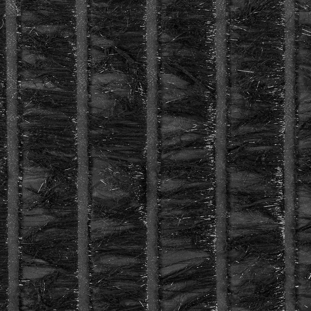 Black Metallic Eyelash Fringed Novelty Woven