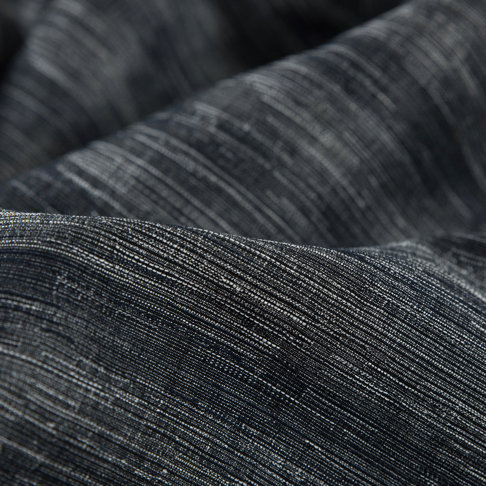 Moroccan Blue/White Striated Woven Blend - Detail