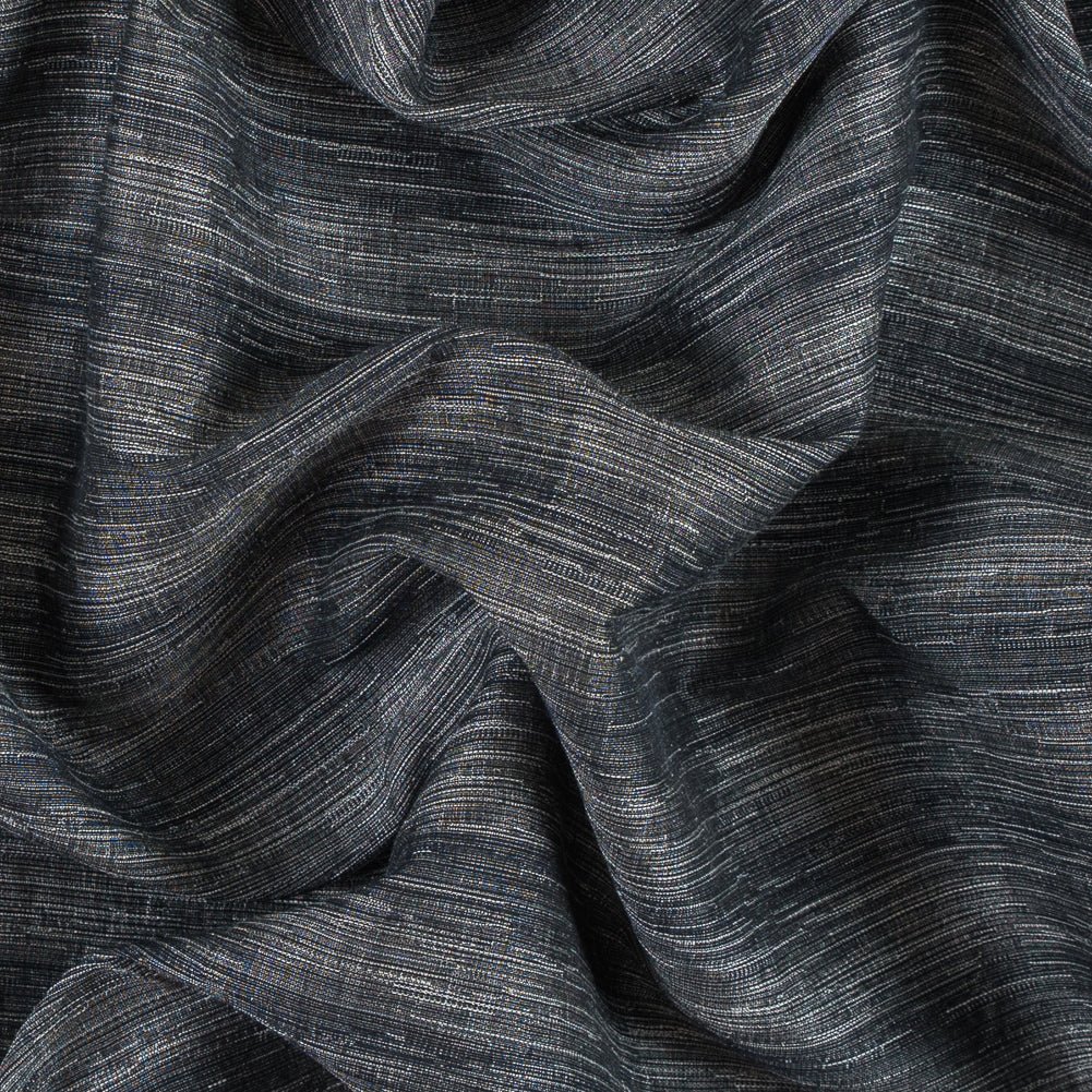Moroccan Blue/White Striated Woven Blend
