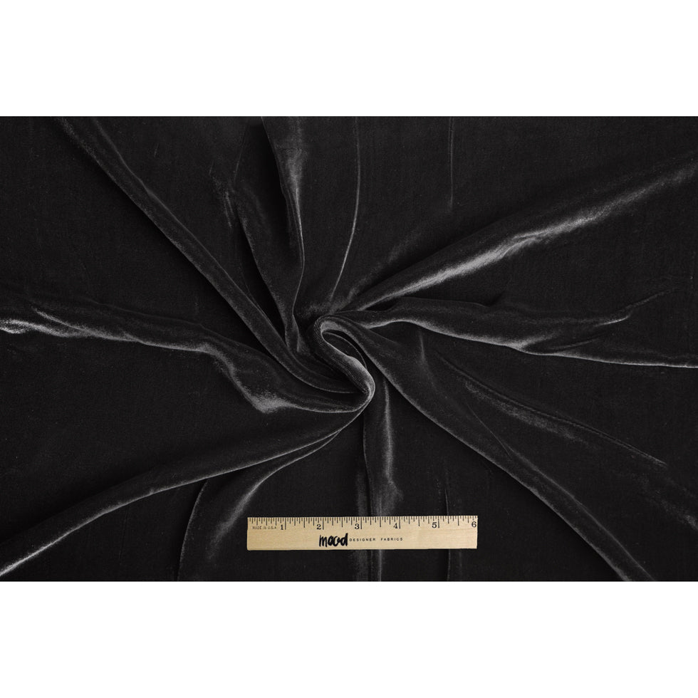 Soft Rayon-Silk Velvet - Black - Cicero Collection Folded