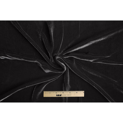 Soft Rayon-Silk Velvet - Black - Cicero Collection Folded