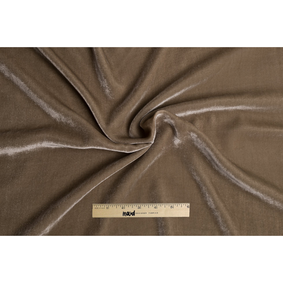 Mushroom Soft Rayon-Silk Velvet - Folded