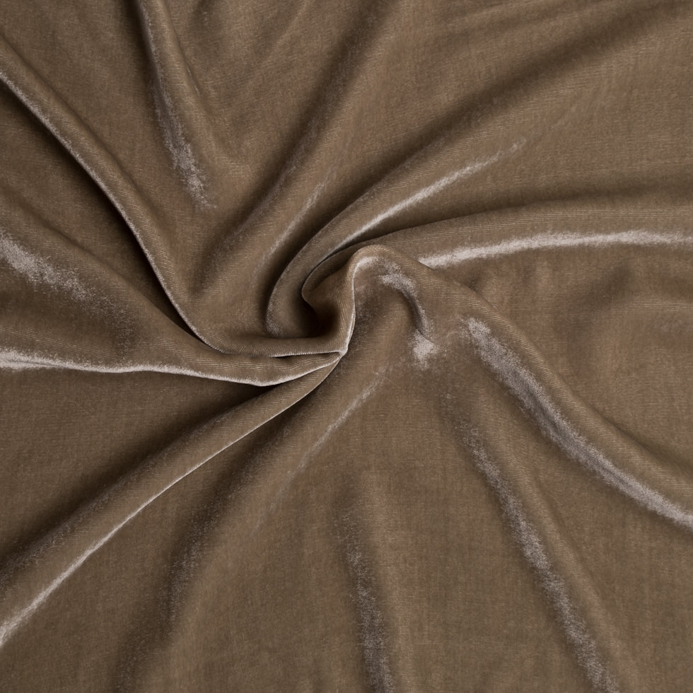 Mushroom Soft Rayon-Silk Velvet