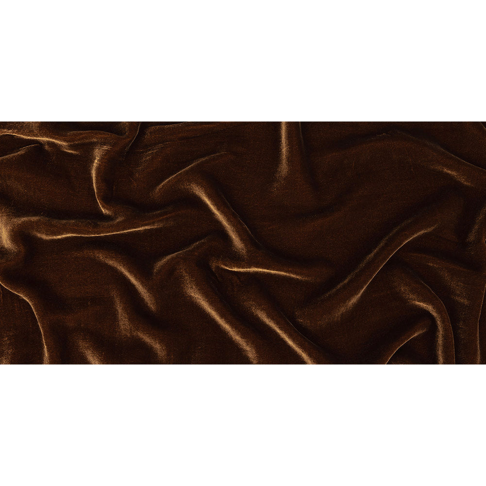 Soft Rayon-Silk Velvet - Rust Brown - Cicero Collection Folded