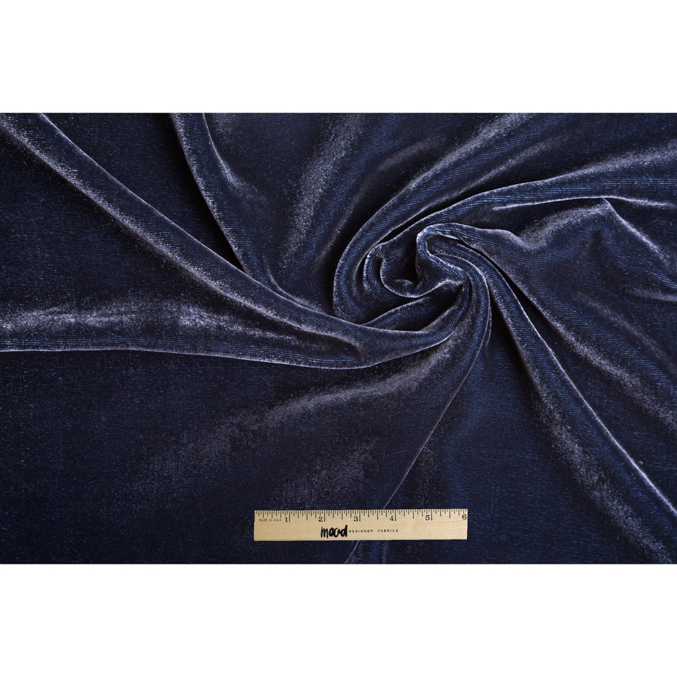 Soft Rayon-Silk Velvet - Caspian Blue - Cicero Collection Folded