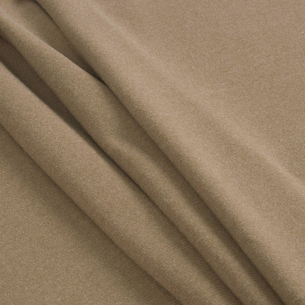 Almond Buff Cotton-Polyester Velour - Folded