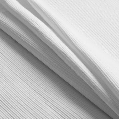 Italian White Textured Cotton-Poly Woven Folded