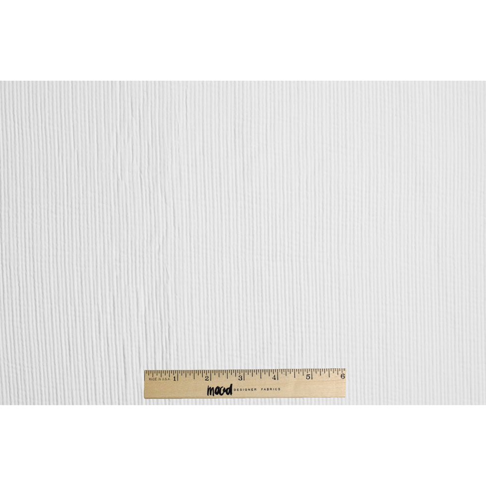 Italian White Textured Cotton-Poly Woven Full