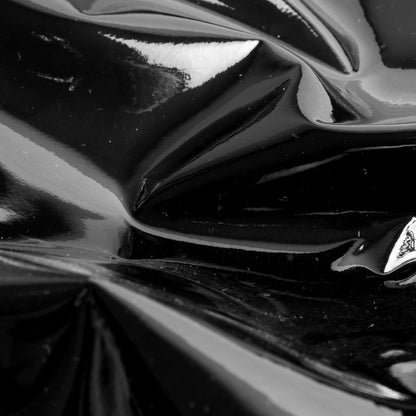 Medium Black Patent Lamb Leather Detail