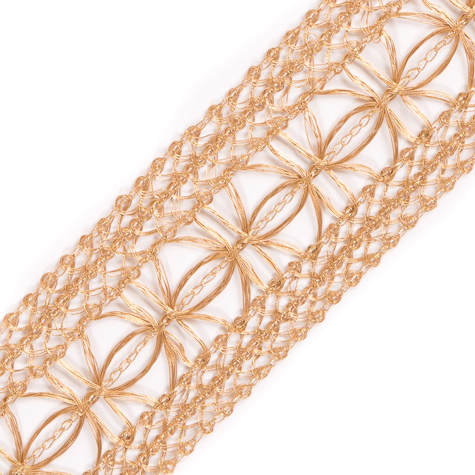 Metallic Gold Crochet Trim - 1.5" Detail
