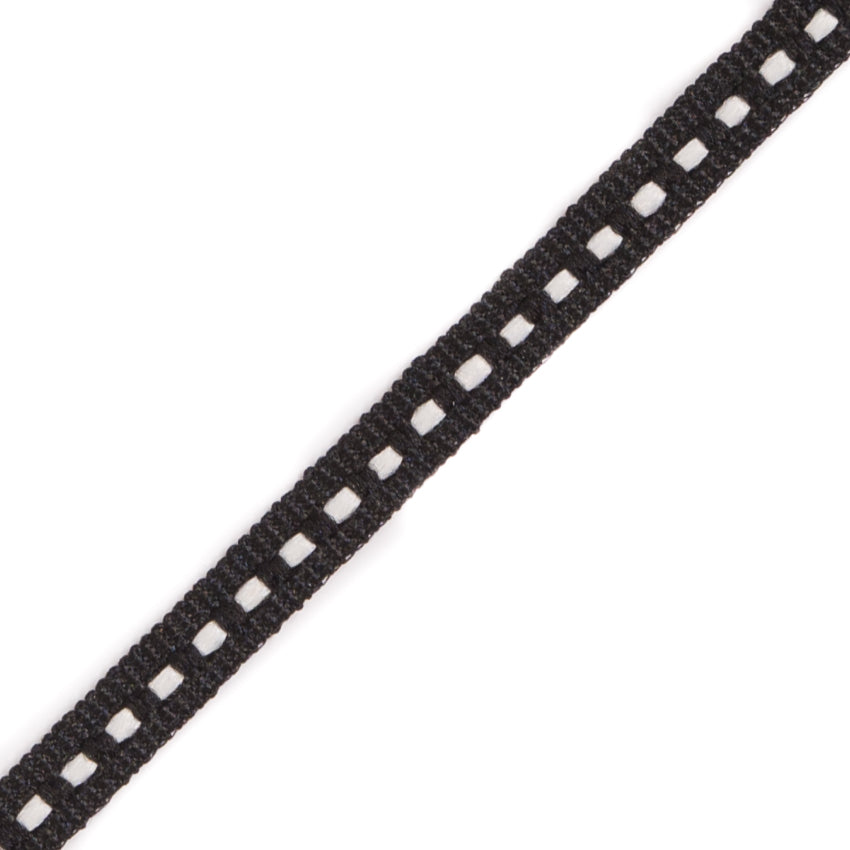 Black and White Grosgrain Trim - 0.1875 - Detail