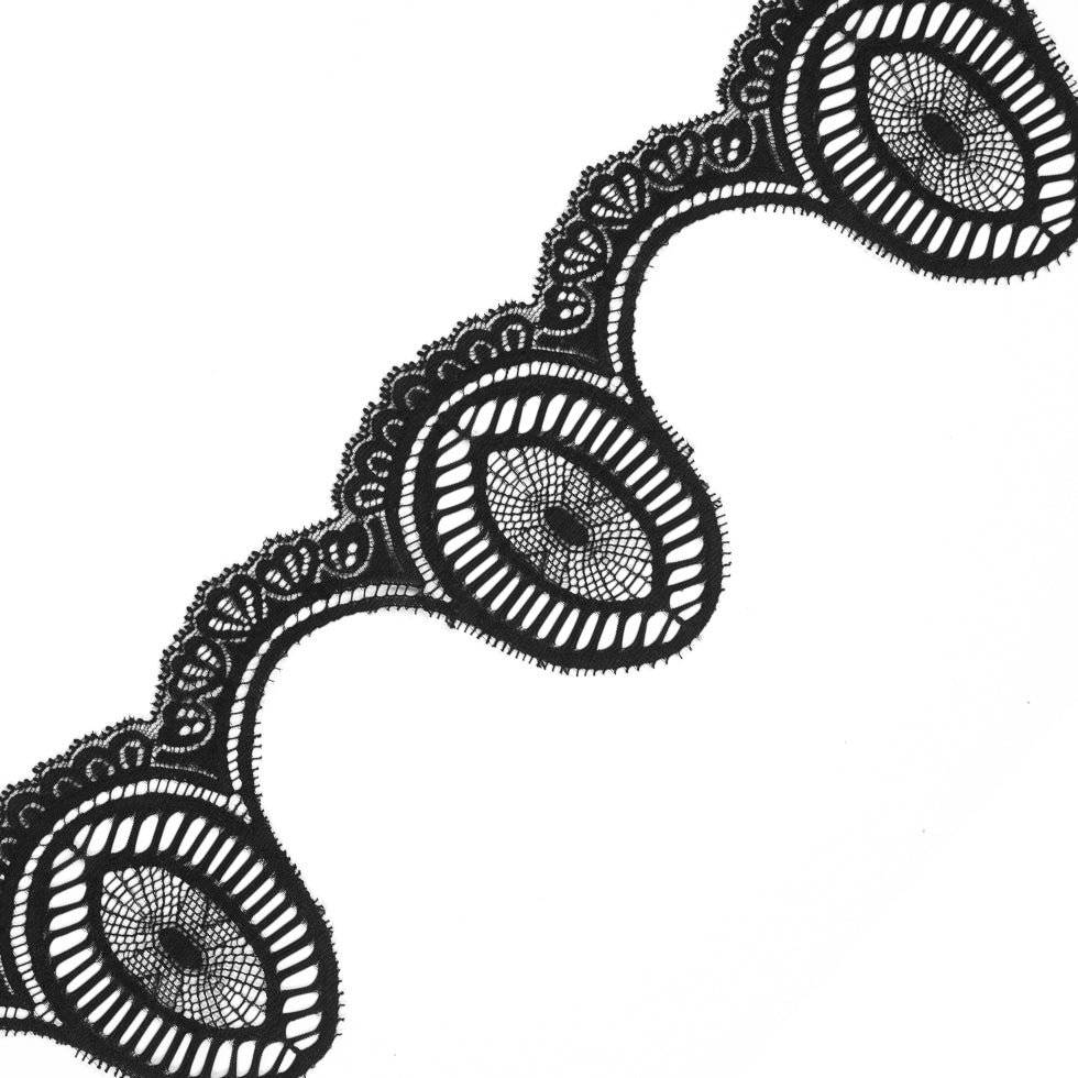 4.25" Black Fine Lace Trimming