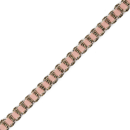 Gold Braid Around Peach Velvet Trimming - 0.25"