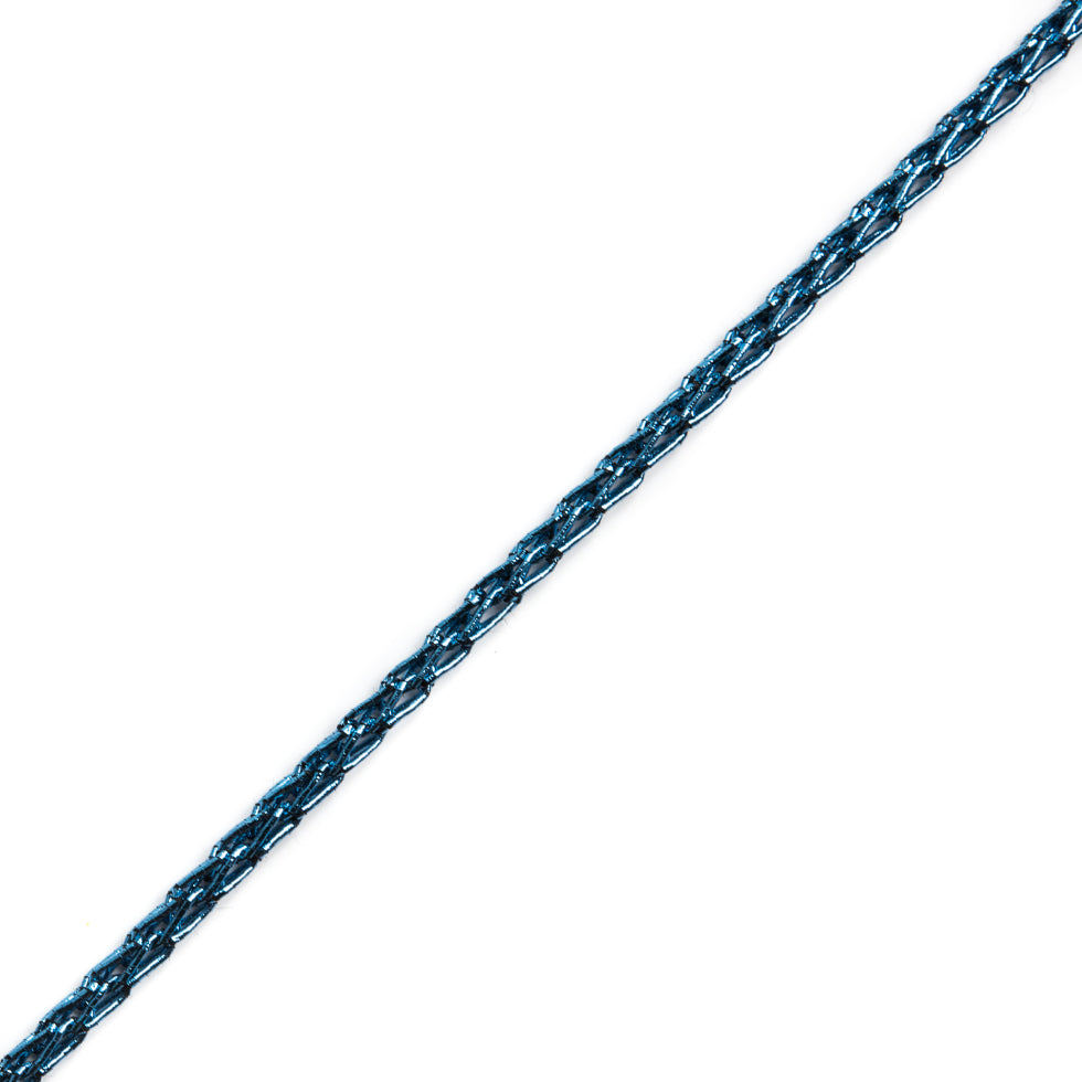 Italian Metallic Blue Crochet Chain - 0.125"