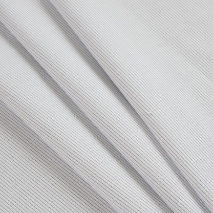 White/Black Pinstripes Cotton Shirting Folded