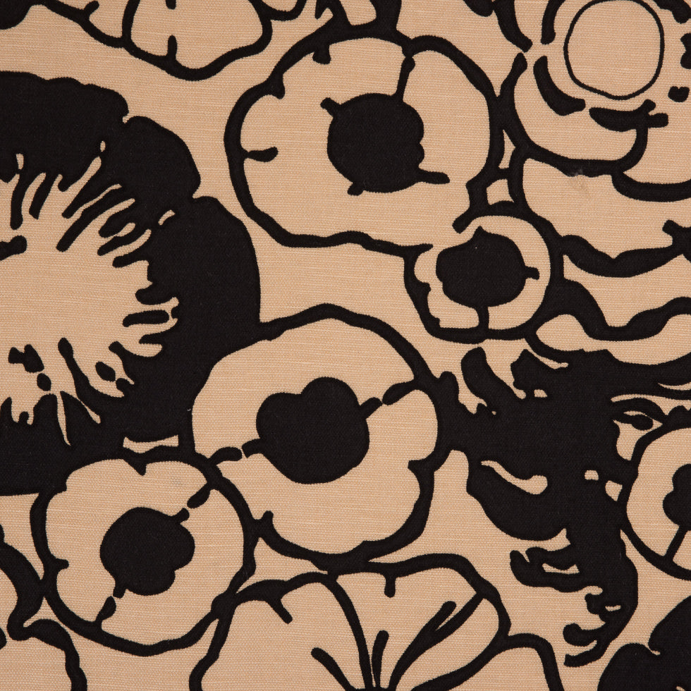 Marzipan/Black Floral Printed Woven
