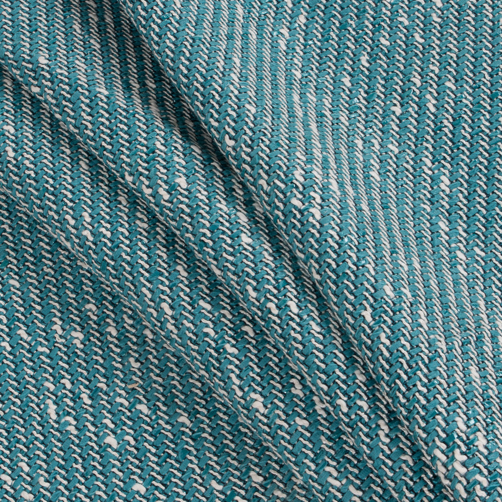 Baltic/White/Navy Blended Cotton Woven Folded