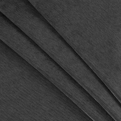 Gunmetal Striped Rayon Velvet Folded
