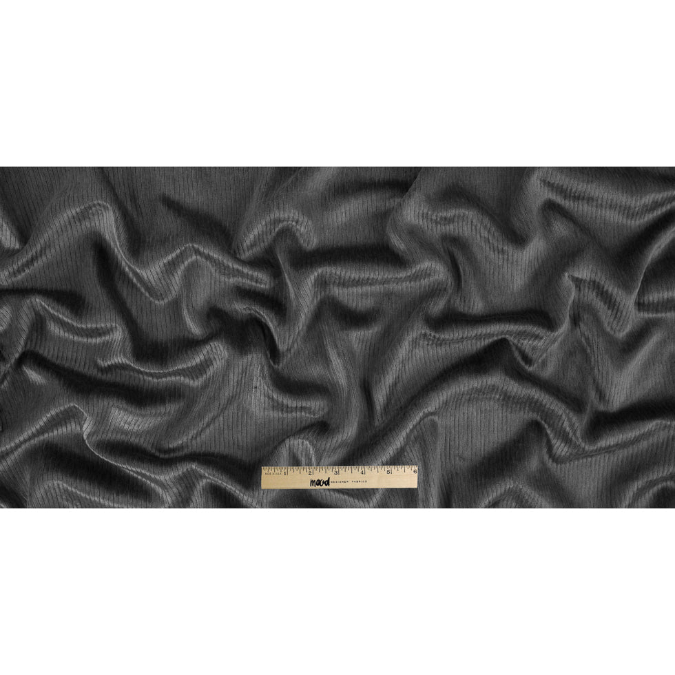 Gunmetal Striped Rayon Velvet Full