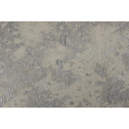 Metallic Silver/Ivory Floral Jacquard Folded