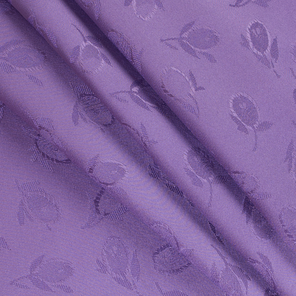 Purple Heart Floral Woven Polyester Lining Folded