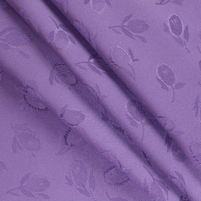 Purple Heart Floral Woven Polyester Lining Folded