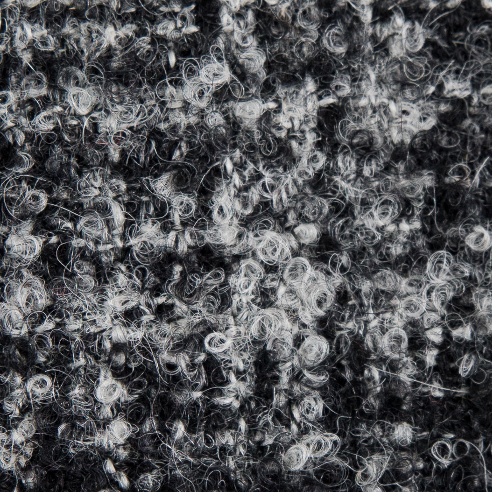 Black/White Stiff Boucled Wool Double Cloth Detail