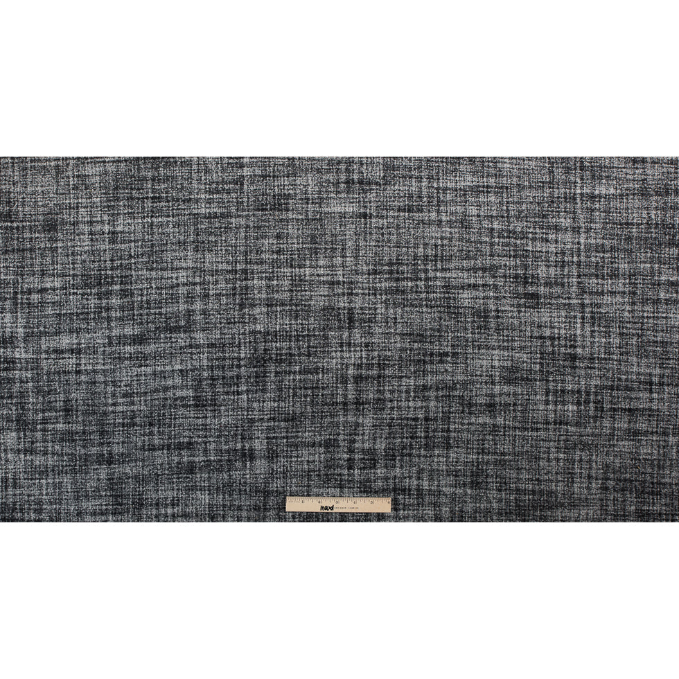 Black/White Stiff Boucled Wool Double Cloth Full