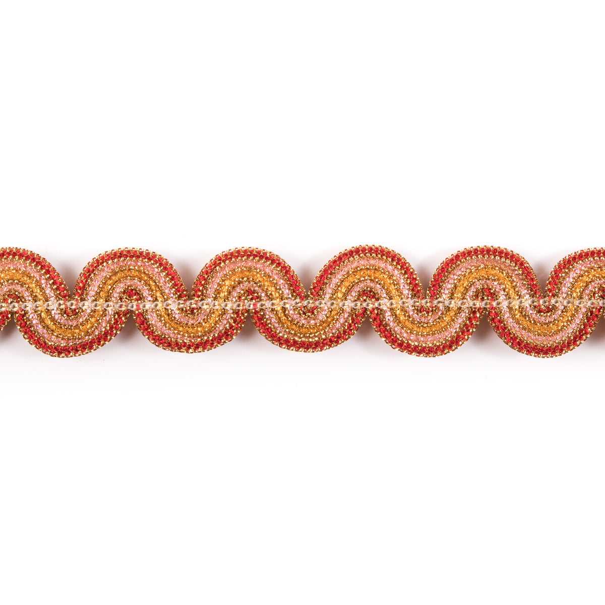 Metallic Gold/Red Braided Ric Rac - 1