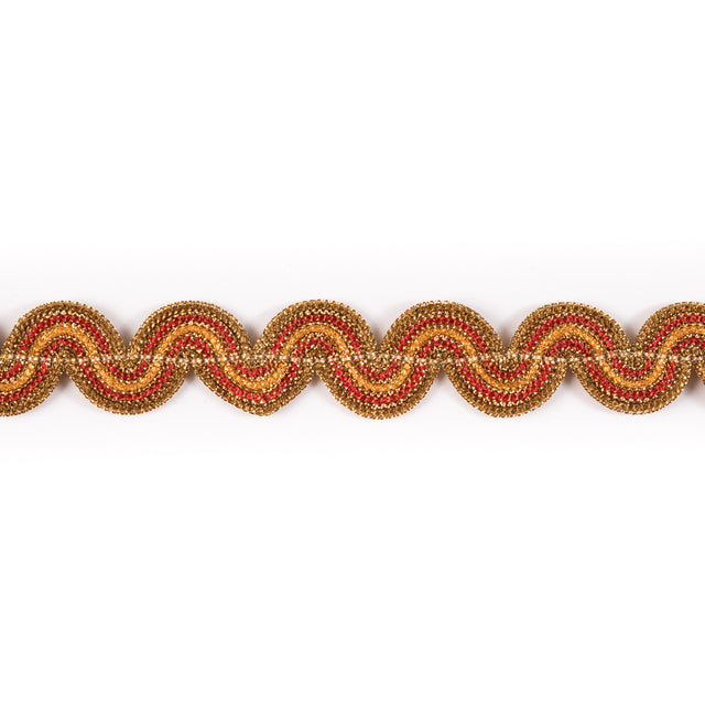 Metallic Gold and Yellow Braided Ric Rac - 1"