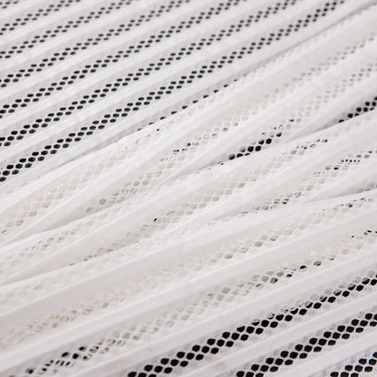 Ecru Ribbed Knit/Novelty Netting - Folded
