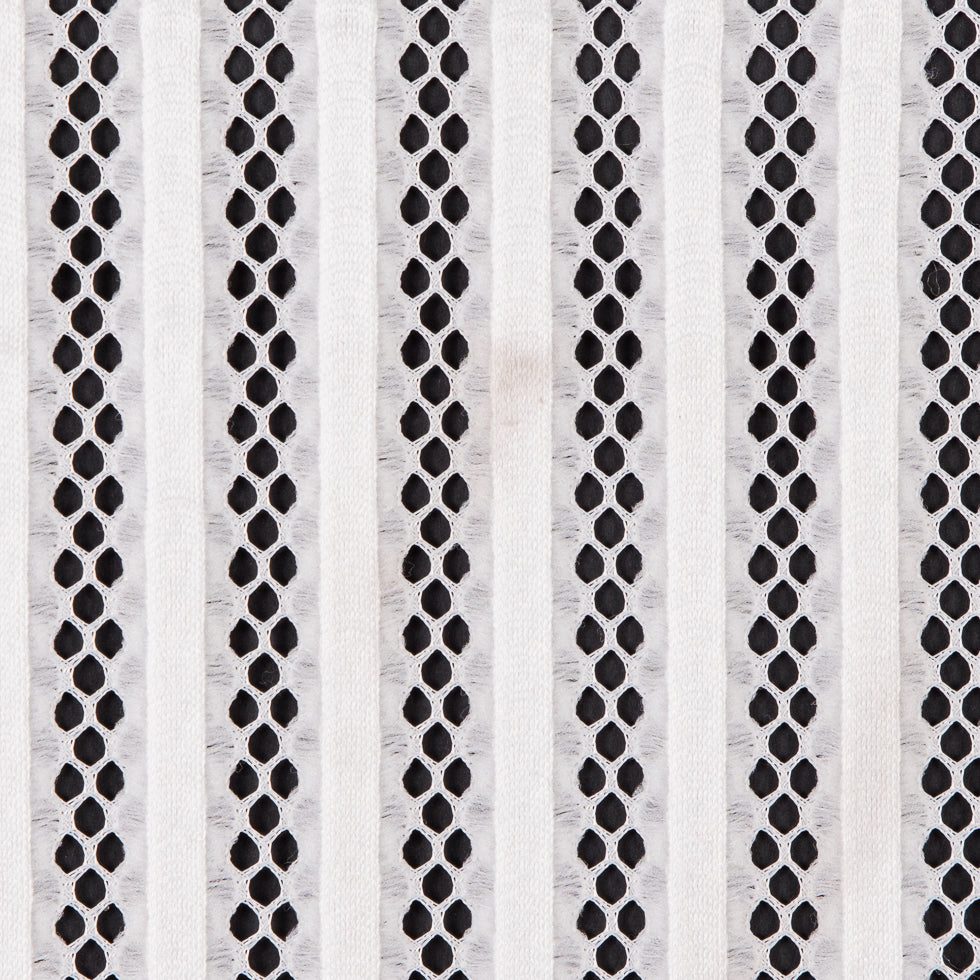 Ecru Ribbed Knit/Novelty Netting - Detail