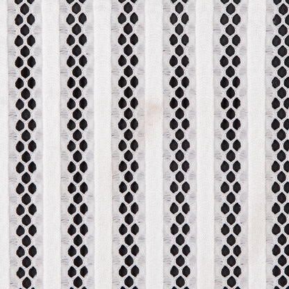 Ecru Ribbed Knit/Novelty Netting - Detail