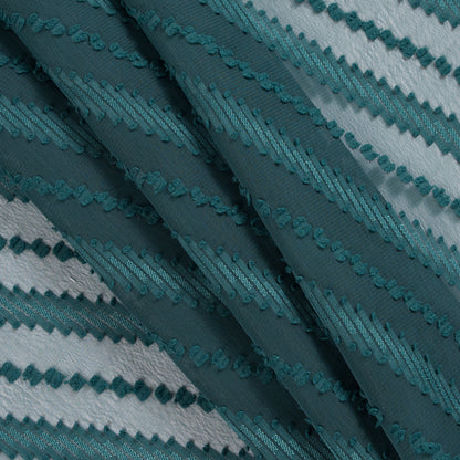 Famous NYC Designer Forest Green Diagonal Burnout Chiffon - Folded